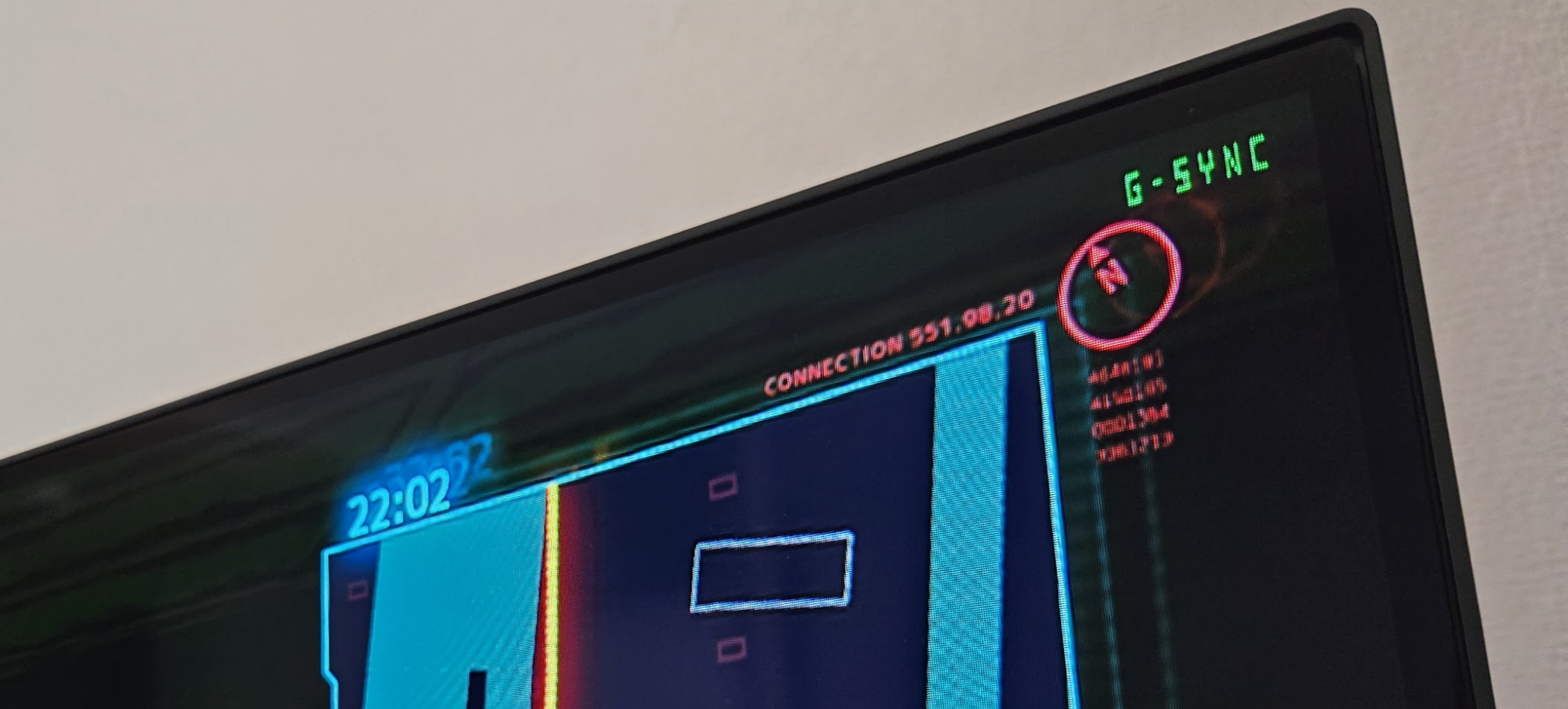 Cyberpunk 2077でG-SYNCが有効と表示されたNVIDIAアプリ画面
